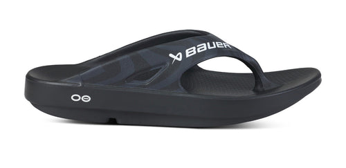 OOFOS BAUER x Men's OOriginal Sport Flip-Flop Sandals - Black Asphalt