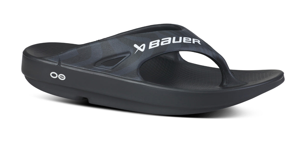 OOFOS BAUER x Women's OOriginal Sport Flip-Flop Sandals - Black Asphalt