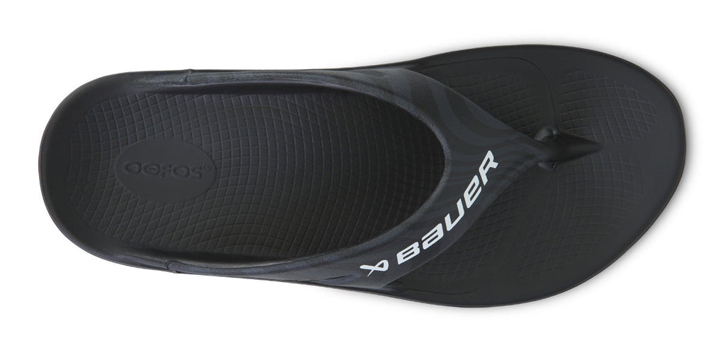 OOFOS BAUER x Women's OOriginal Sport Flip-Flop Sandals - Black Asphalt