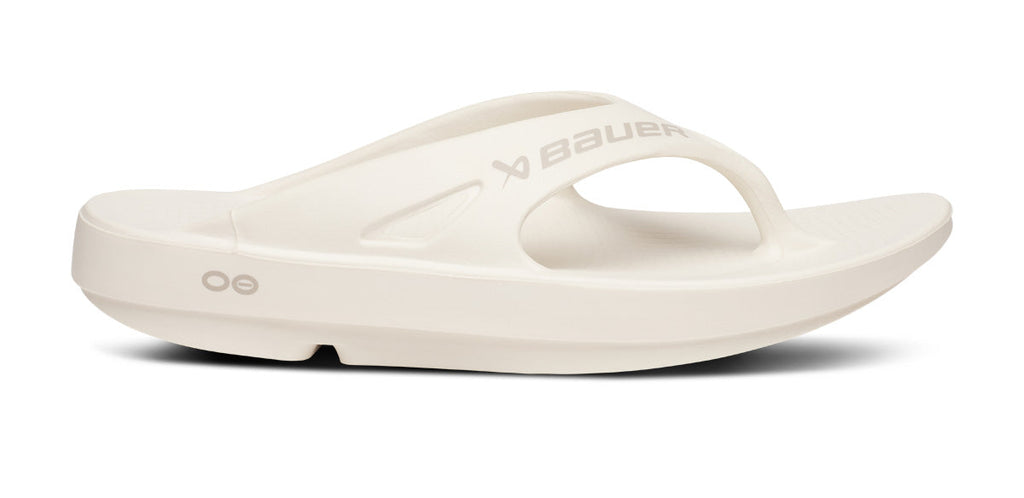 OOFOS BAUER x Men's OOriginal Sport Flip-Flop Sandals - Chalk