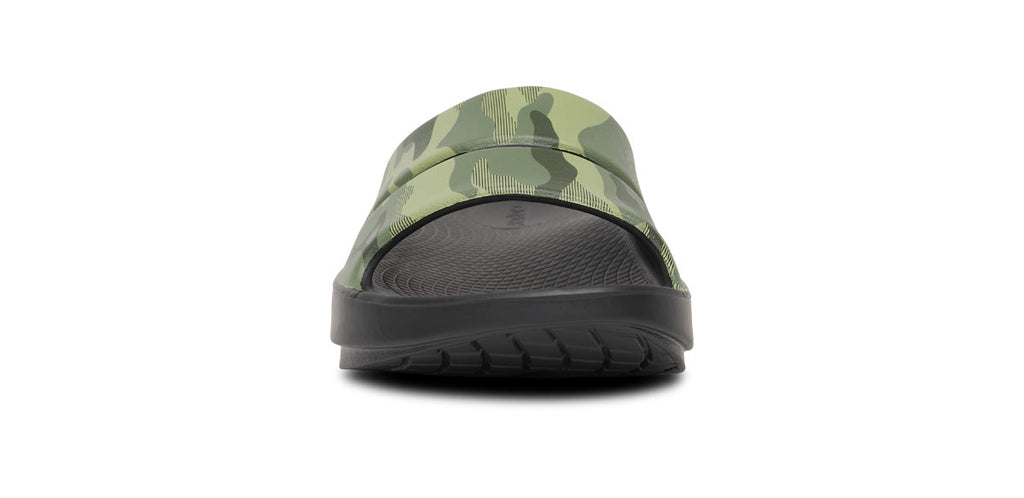 OOFOS Women's OOahh Sport Slide Sandal - Green Camo