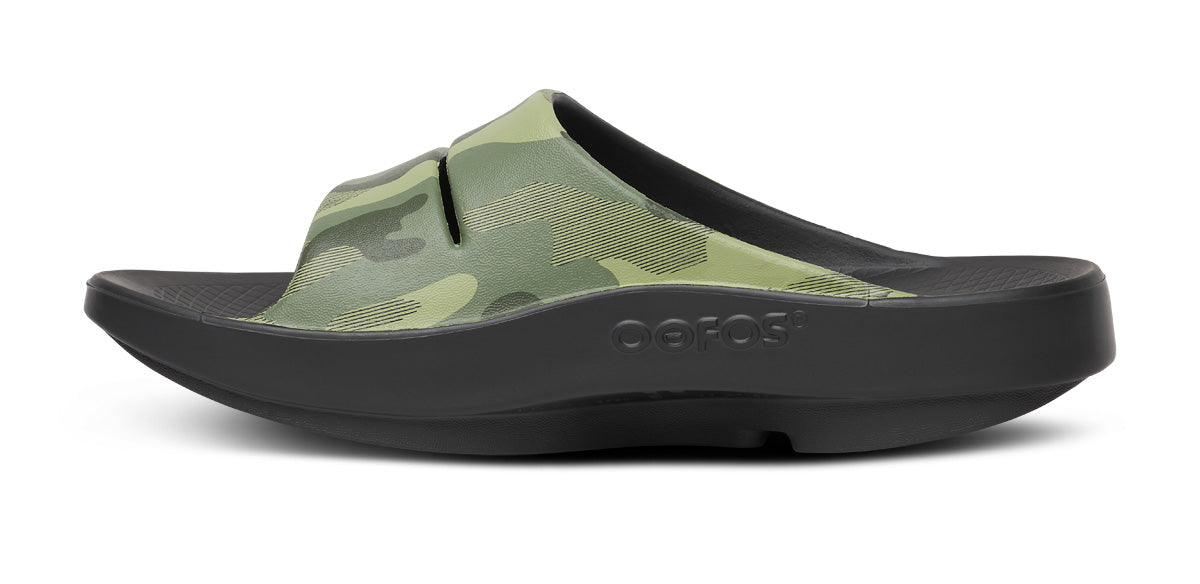 OOFOS Women's OOahh Sport Slide Sandal - Green Camo