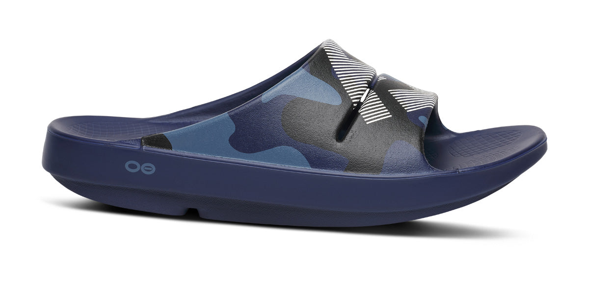 OOFOS FJ x Women's OOahh Sport Slide Sandal - Navy Camo