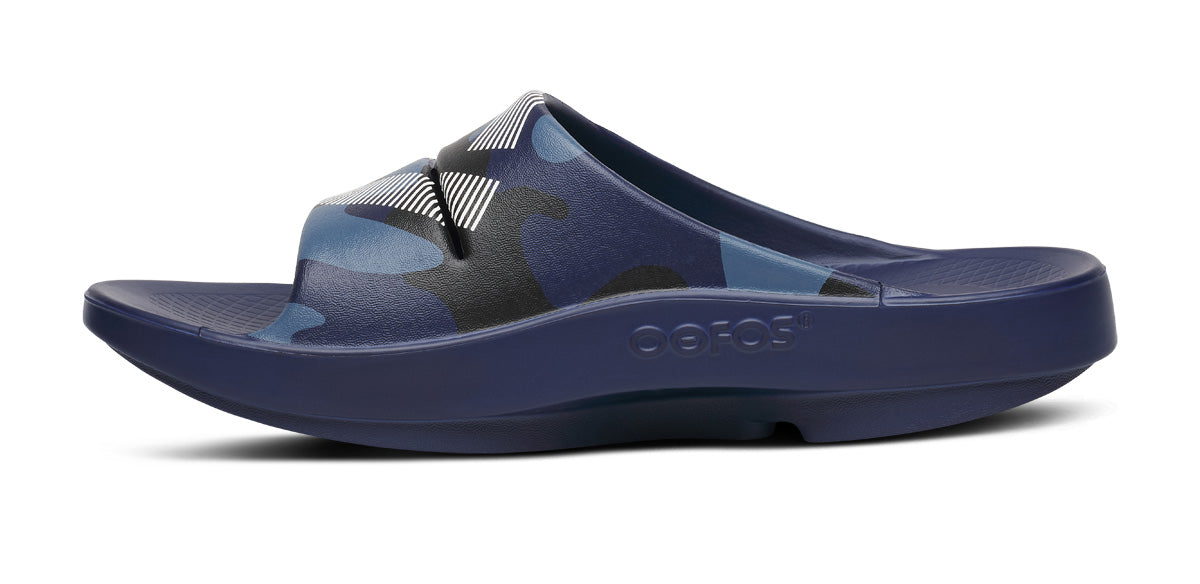 OOFOS FJ x Women's OOahh Sport Slide Sandal - Navy Camo