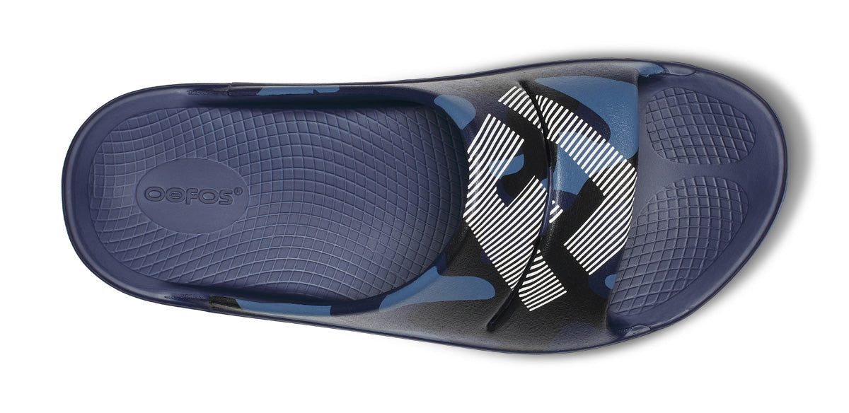 OOFOS FJ x Women's OOahh Sport Slide Sandal - Navy Camo