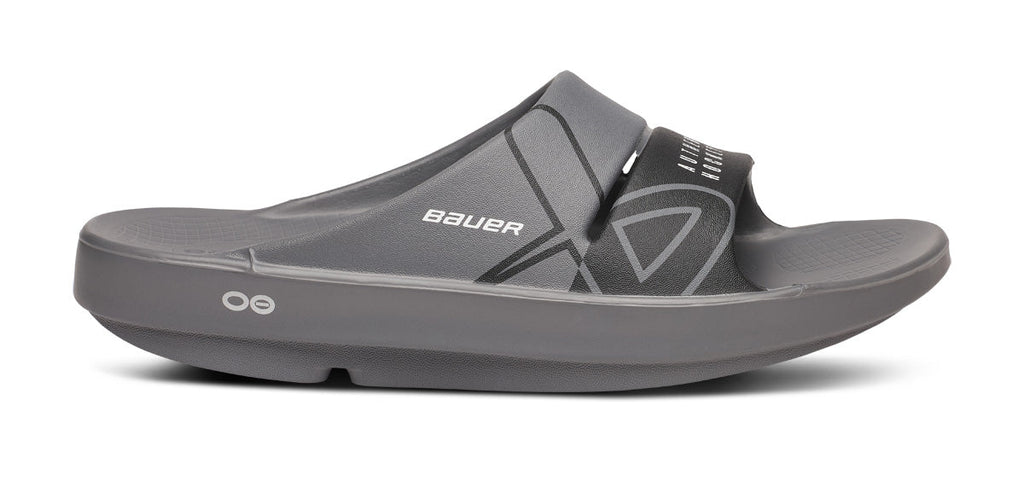 OOFOS BAUER x Women's OOahh Sport Slide Sandal - Slate