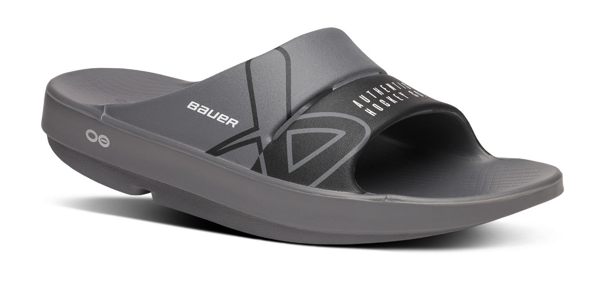 OOFOS BAUER x Women's OOahh Sport Slide Sandal - Slate