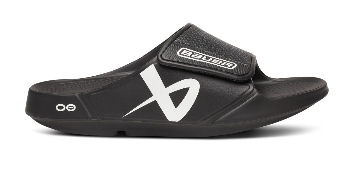 OOFOS BAUER x Men's OOahh Sport Flex Slide Sandals - Black