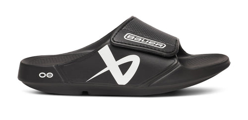 OOFOS BAUER x Women's OOahh Sport Flex Slide Sandals - Black