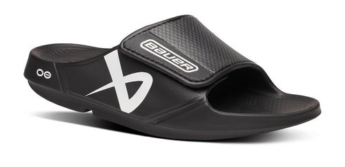 OOFOS BAUER x Men's OOahh Sport Flex Slide Sandals - Black