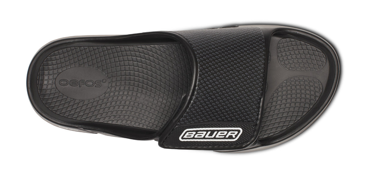 OOFOS BAUER x Men's OOahh Sport Flex Slide Sandals - Black