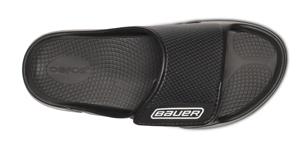 OOFOS BAUER x Women's OOahh Sport Flex Slide Sandals - Black
