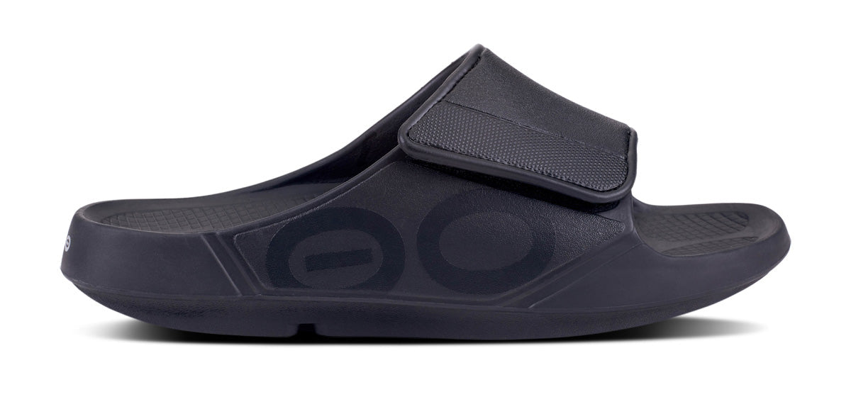 OOFOS Men's OOahh Sport Flex Slide Sandals - Matte Black