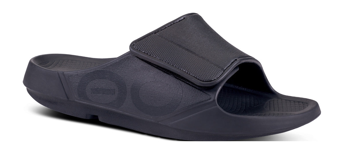 OOFOS Women's OOahh Sport Flex Slide Sandals - Matte Black
