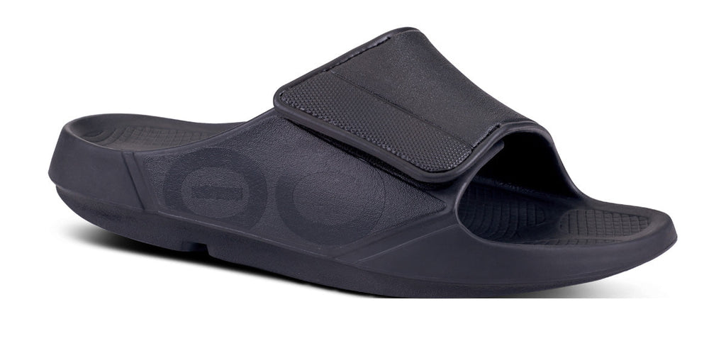 OOFOS Men's OOahh Sport Flex Slide Sandals - Matte Black
