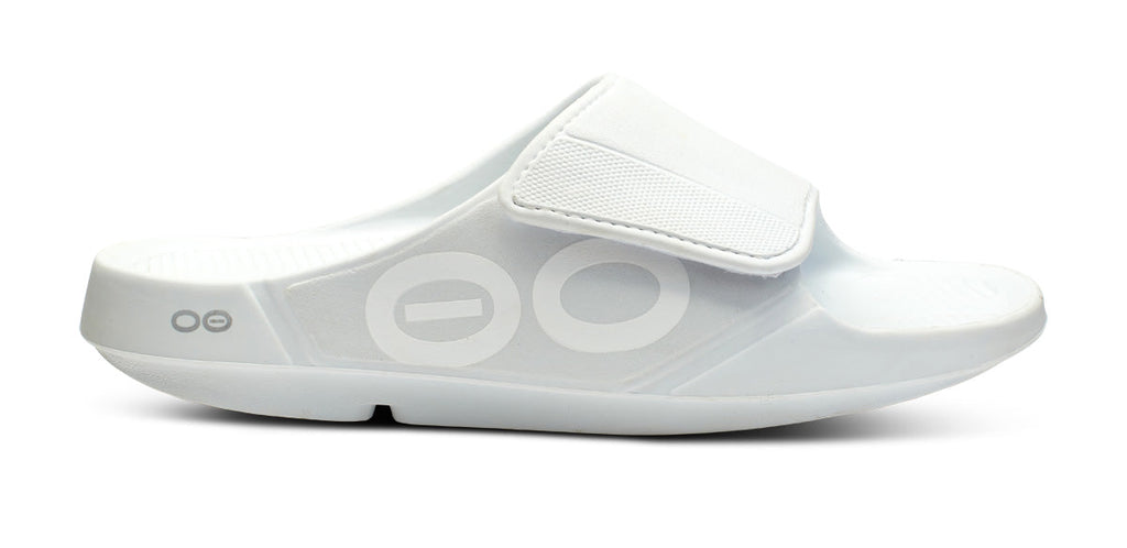 OOFOS Men's OOahh Sport Flex Slide Sandals - White