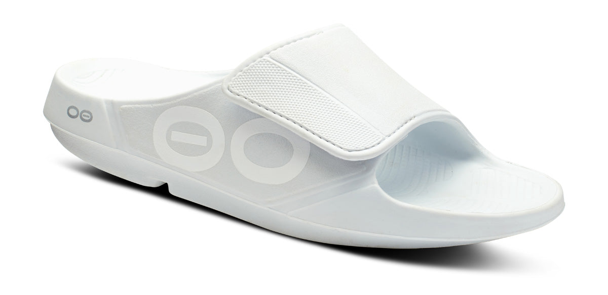 OOFOS Men's OOahh Sport Flex Slide Sandals - White