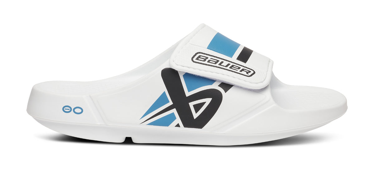 OOFOS BAUER x Men's OOahh Sport Flex Slide Sandals - White