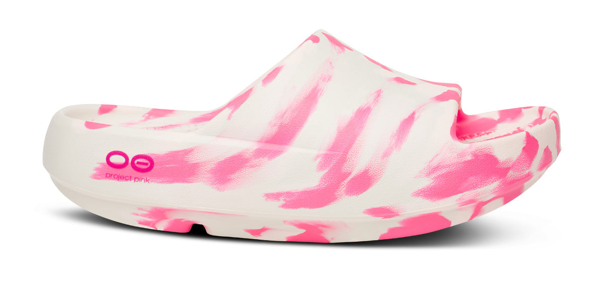 OOFOS Women's Limited Edition OOahh PLUS Slide Sandal - Project Pink