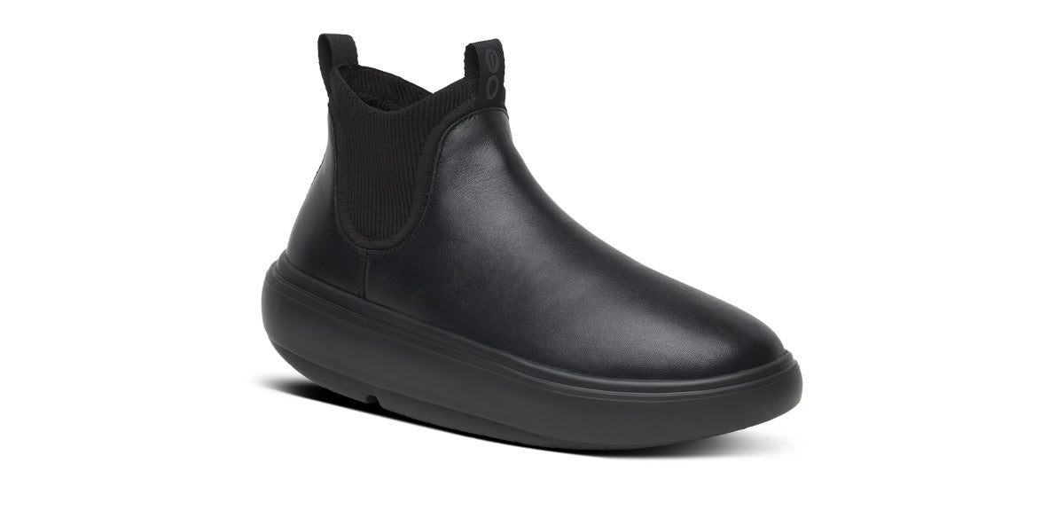 OOFOS Men's Leather Londoner Boots - Black