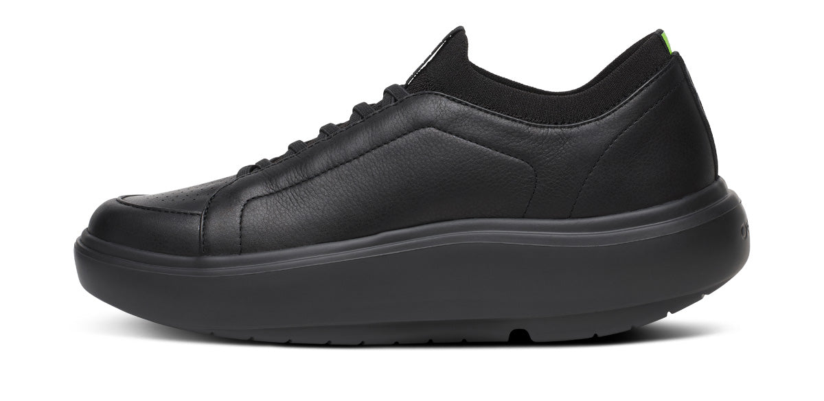 OOFOS Men's Club+ Leather Sneakers - Black