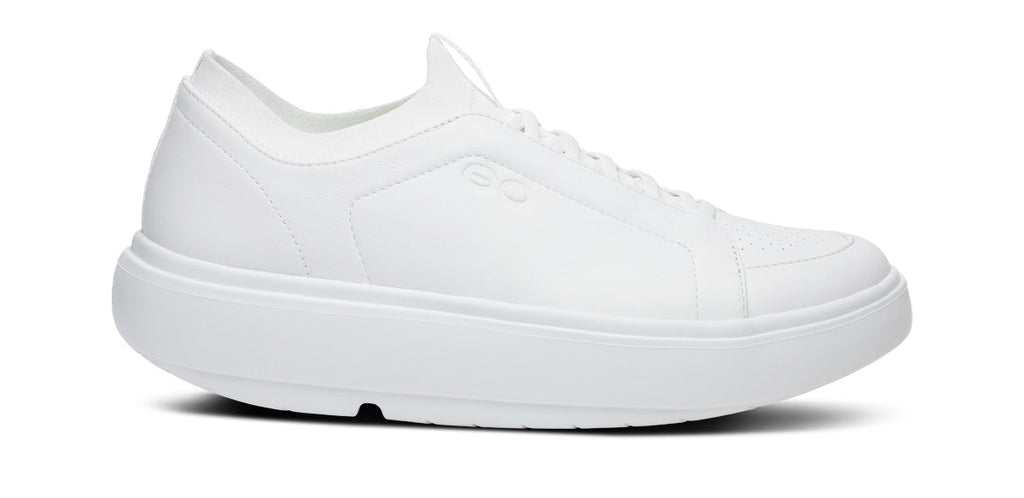OOFOS Men's Club+ Leather Sneakers - White
