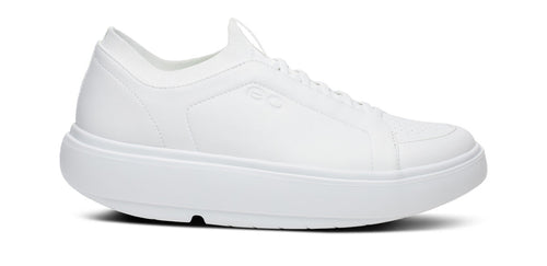 OOFOS Men's Club+ Leather Sneakers - White