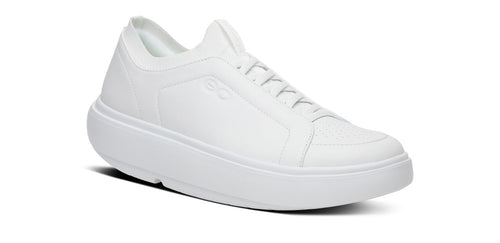 OOFOS Men's Club+ Leather Sneakers - White
