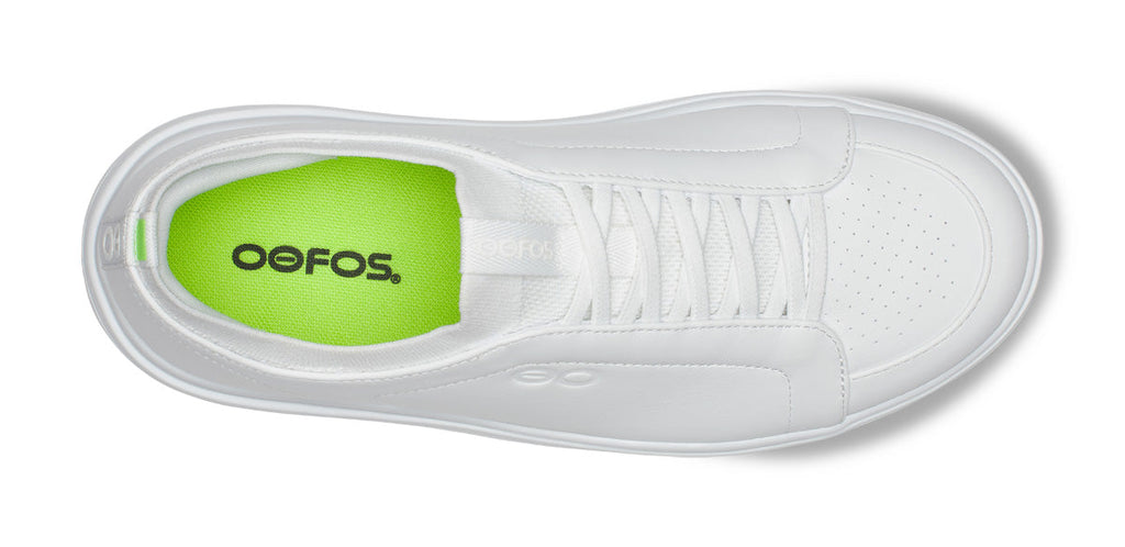 OOFOS Men's Club+ Leather Sneakers - White