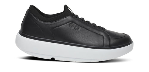 OOFOS Men's Club+ Leather Sneakers - White Black