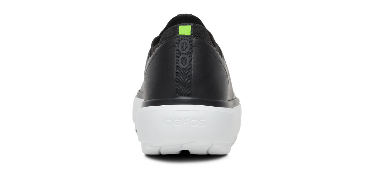 OOFOS Men's Club+ Leather Sneakers - White Black