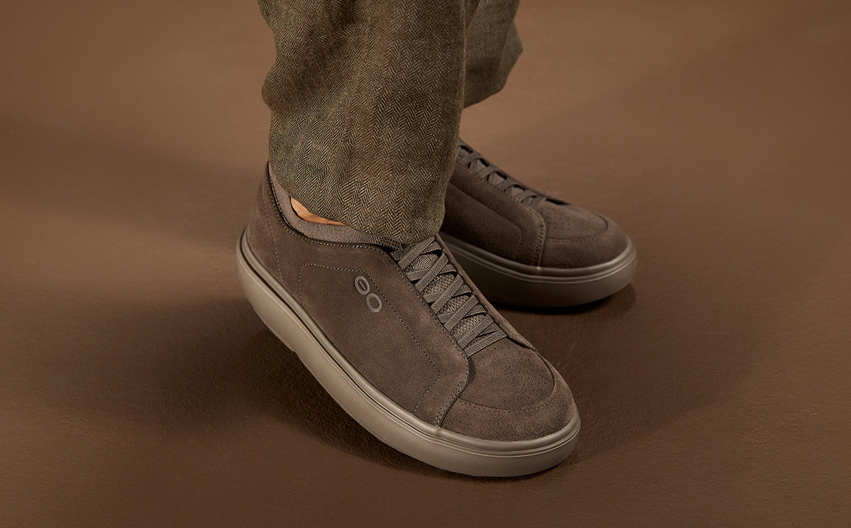 OOFOS Men's Club+ Suede Sneakers - Truffle